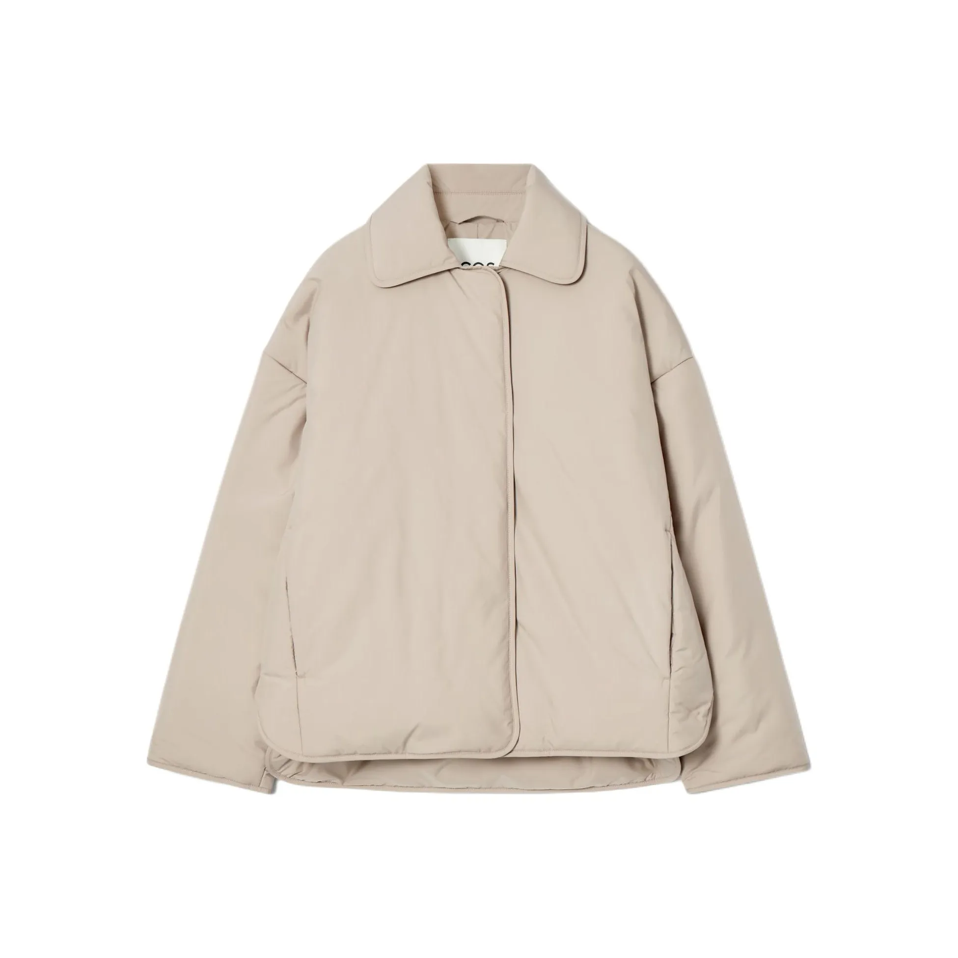 COS Хлопковый пуховик женский бежевый