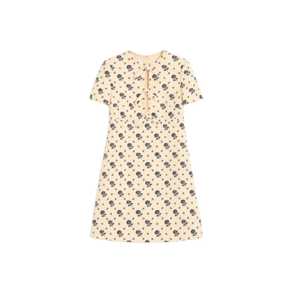 Valentino Crepe Couture Papier Floral Mini Dress