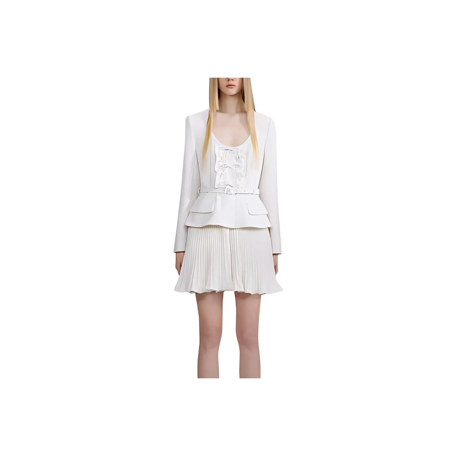 Self portrait Long Sleeved Dresses Women's Ivory White