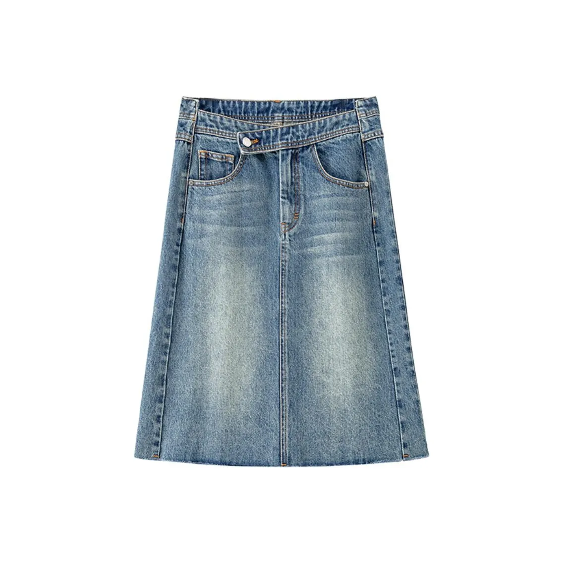Roselingling Деним Длинный Юбка Женские Винтаж Ностальгический Синий