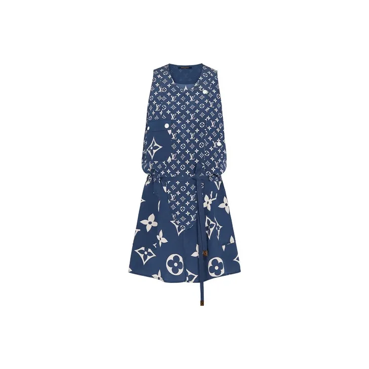 LOUIS VUITTON Sleeveless Dress Women's Blue