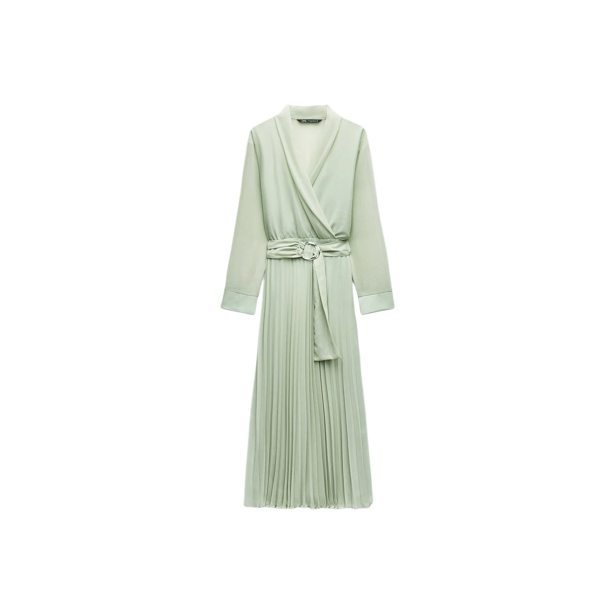 ZARA Long Sleeved Dress Women's Lake Green