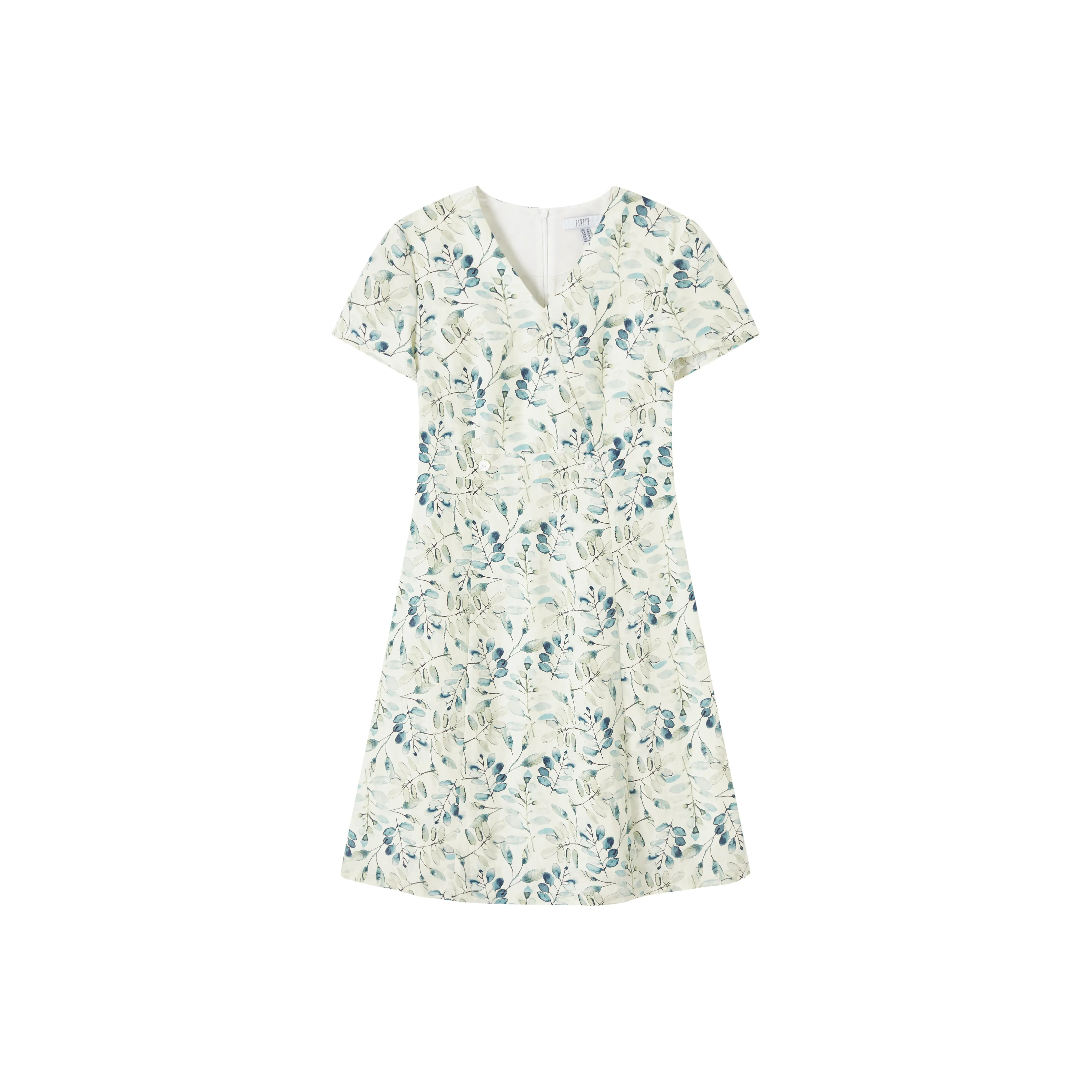 FINITY Короткий рукав Платье Женское Бежевый с принтом