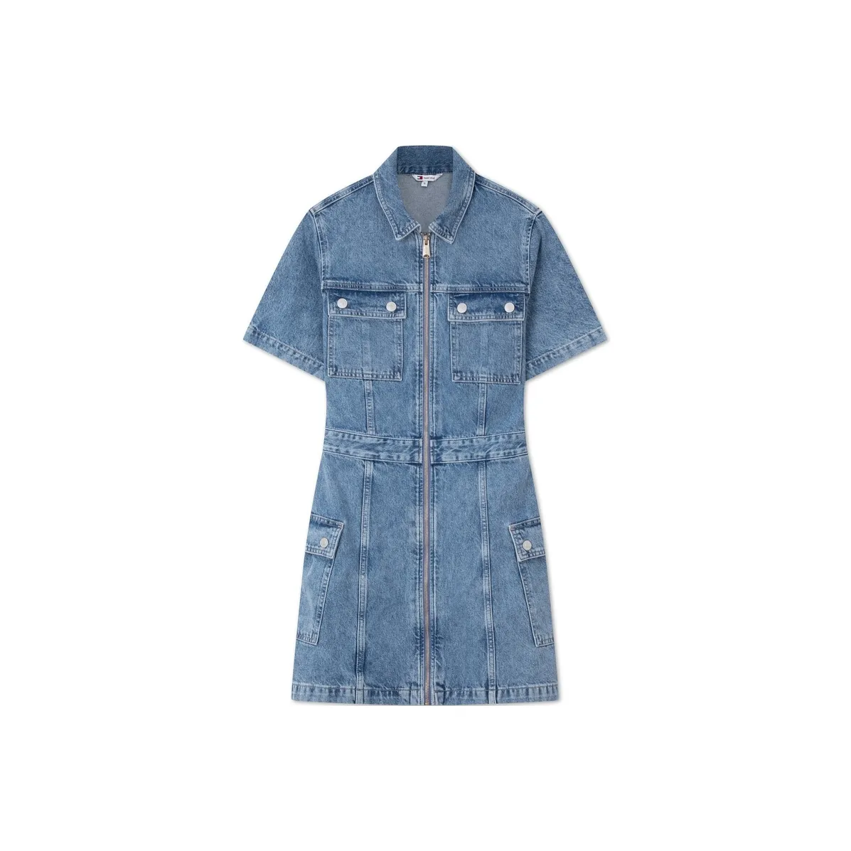 Tommy Hilfiger Короткий рукав Платье Женское Джинсовый синий