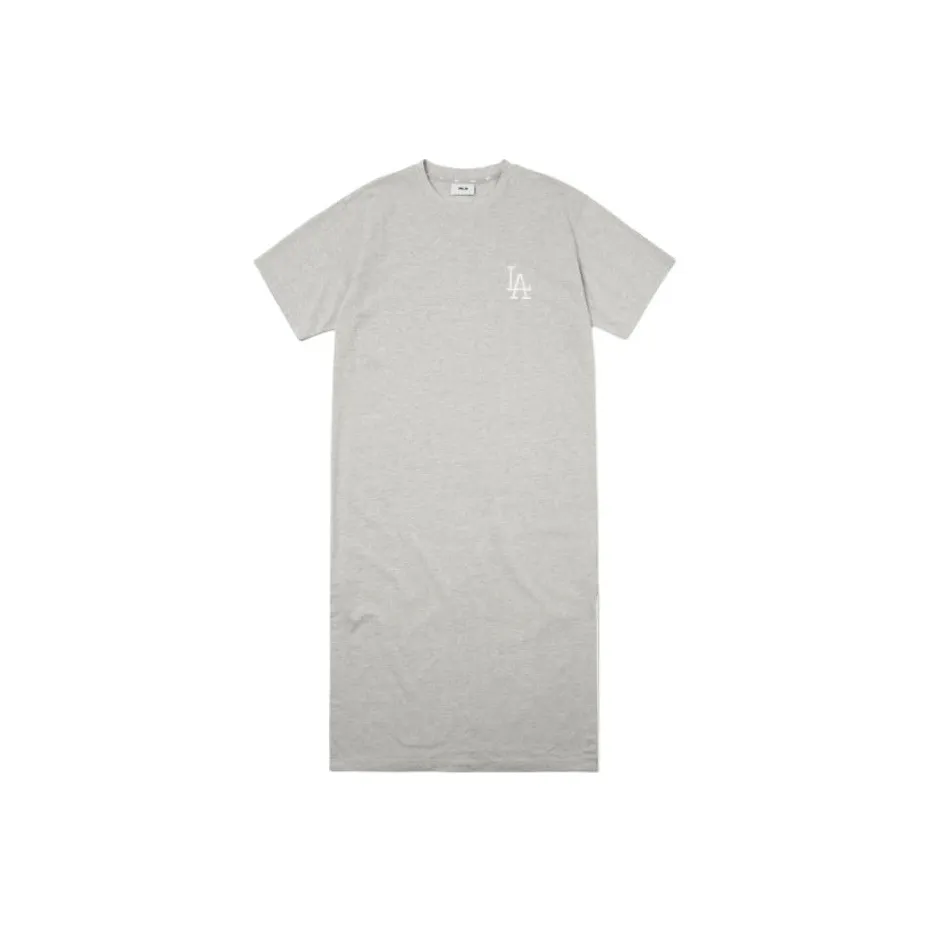 Mlb Base Logo Короткий рукав Платье Женское Серое