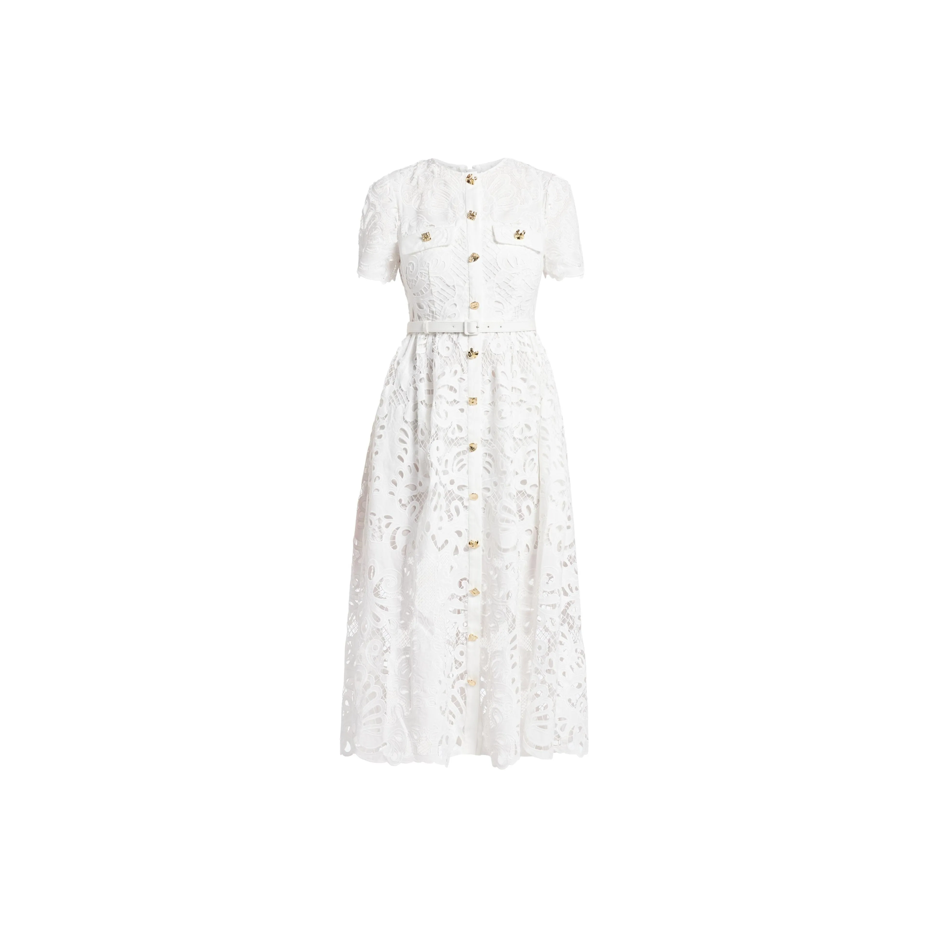Self portrait Lace Belted Midi Dress
