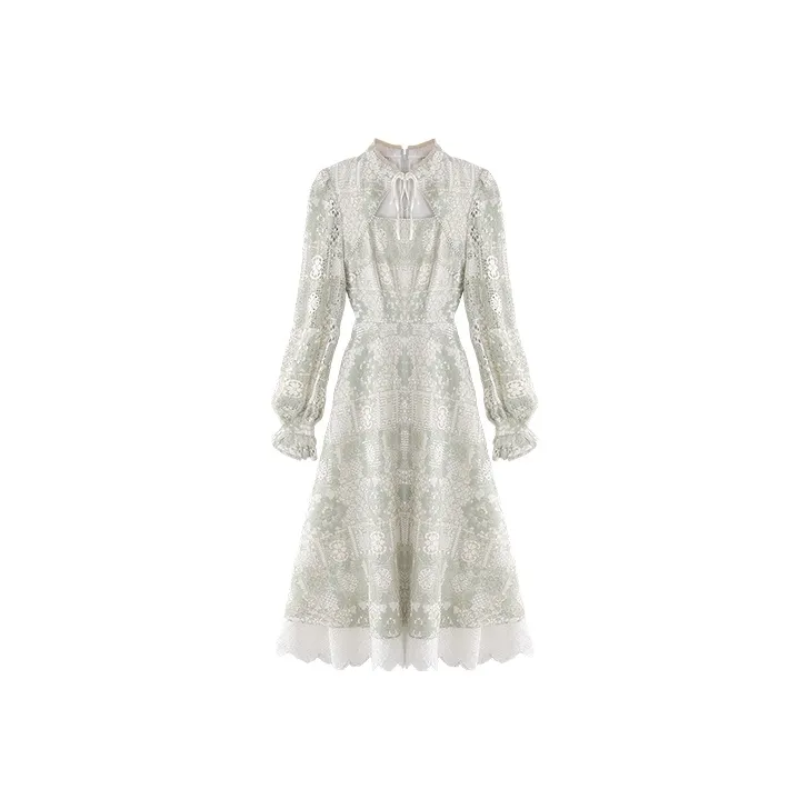 JINYE ORIENTAL Long-Sleeved Dresses Women's Pea Green