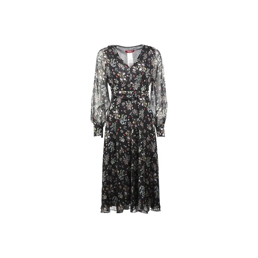 MaxMara Studio Long Sleeved Dress Women's Black