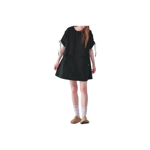 RONRON Black Женские Короткие Платья с Рукавами
