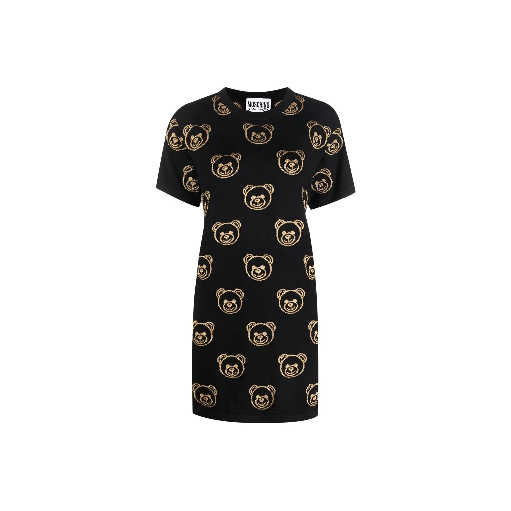 MOSCHINO Черное Женское Короткое Платье с Рукавами