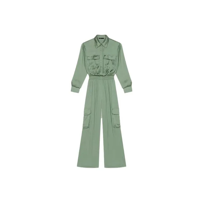 Maje Satin finish Wide leg Jumpsuit