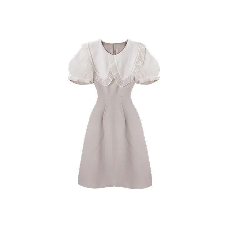 JINYE ORIENTAL A Линия Юбка Короткий Платье Лето Женские Абрикос