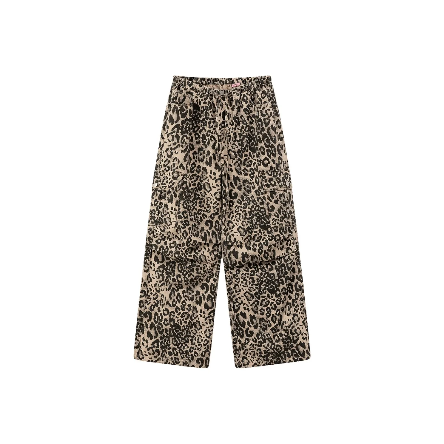 CHUU Повседневные брюки Женские Черный белый Леопардовый принт