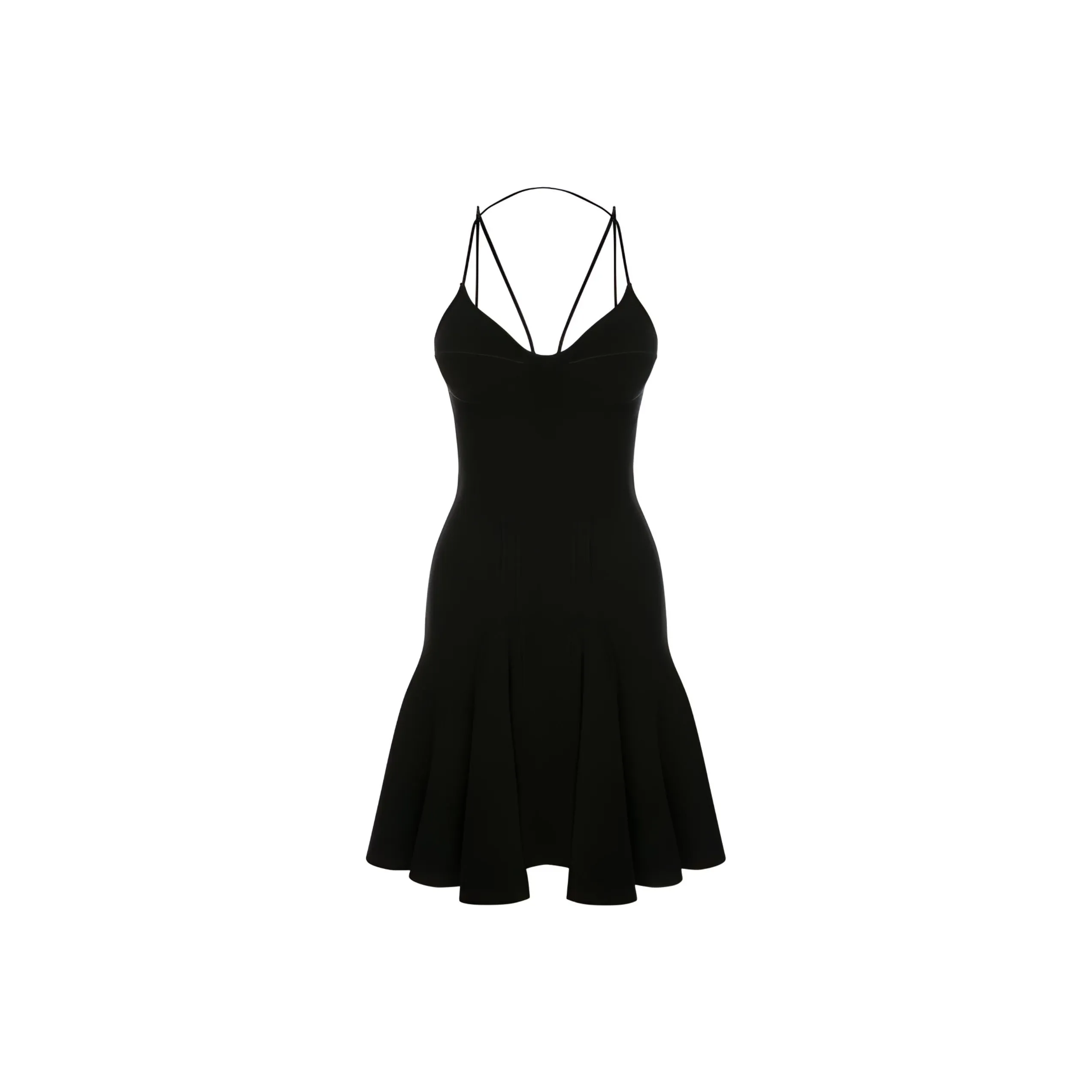 Alexander McQueen Strappy Fluted Mini Dress