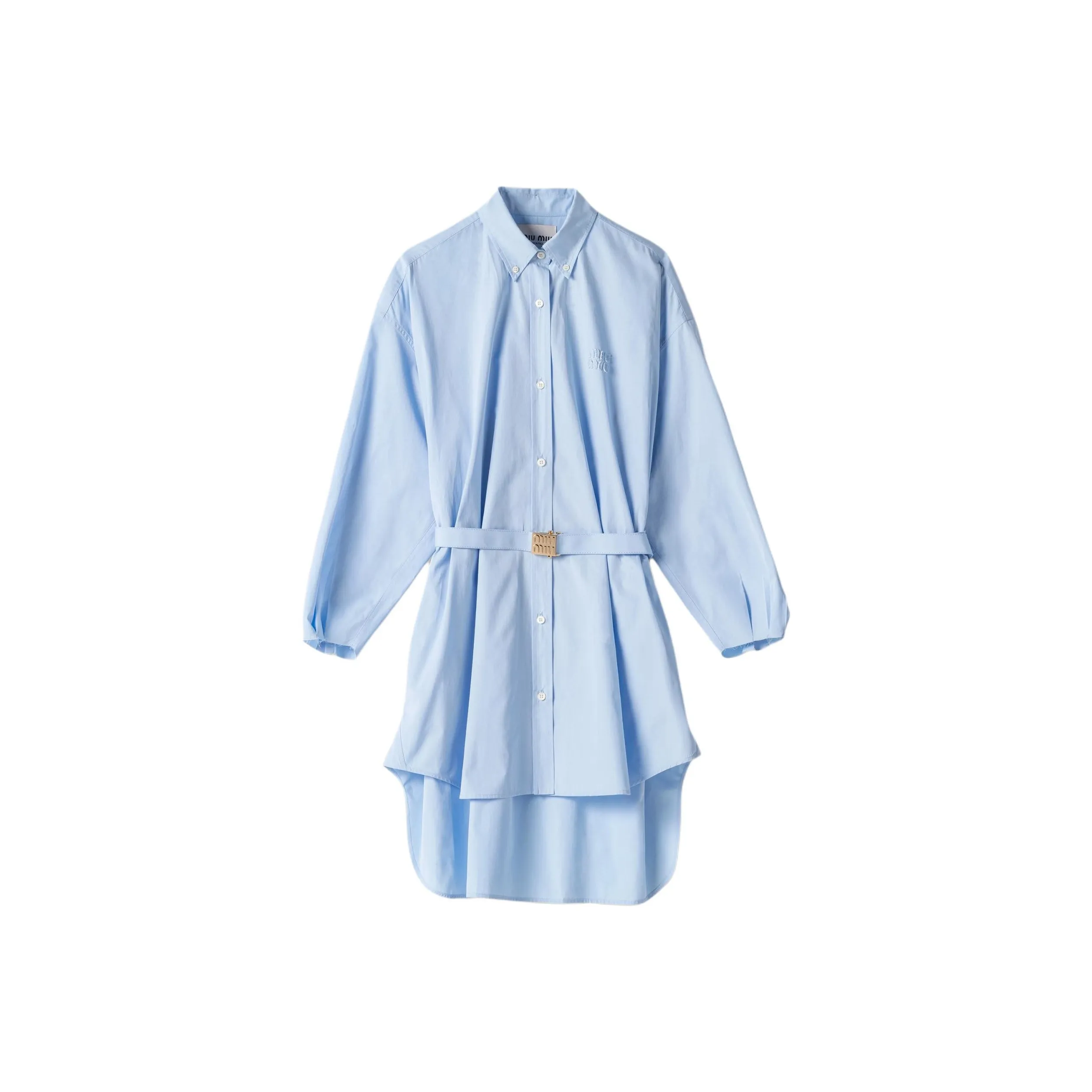 MIU MIU Long Sleeved Poplin Shirt Dress