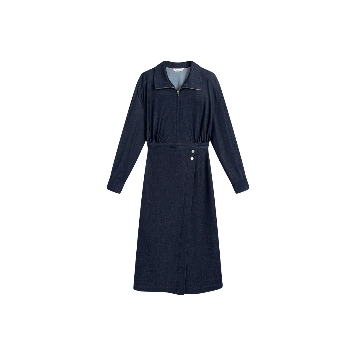 Famanxuan Длинное платье с длинными рукавами женское цвет глубокий морской синий