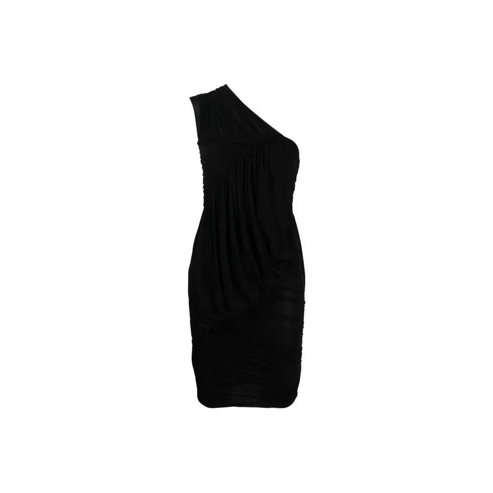 RICK OWENS Draped One Shoulder Mini Dress