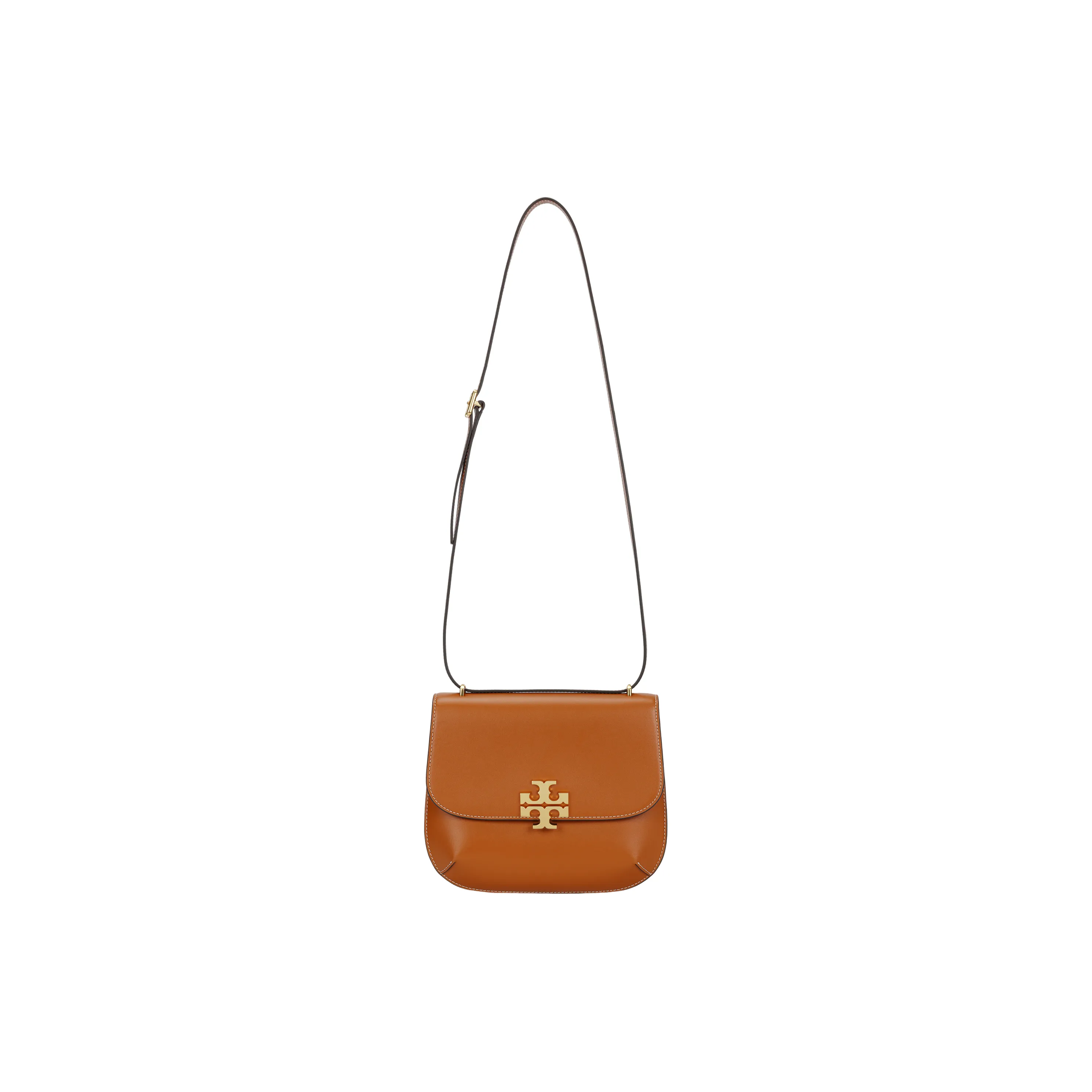 TORY BURCH Eleanor Slim Saddlebag Whiskey