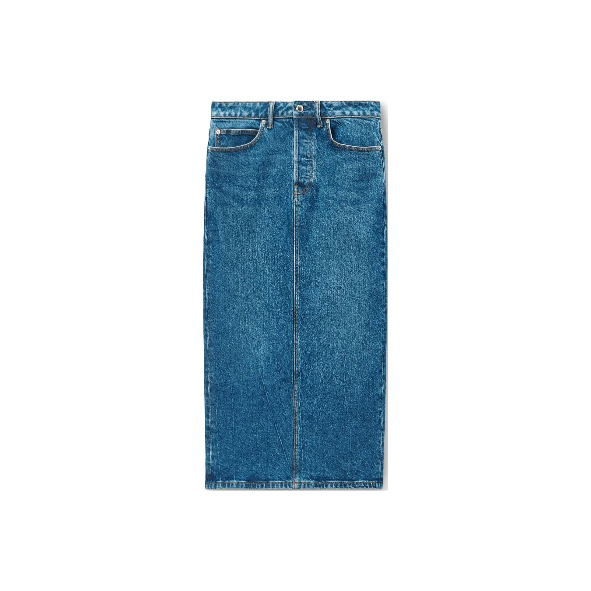 Alexander Wang Low rise Denim Midi Skirt