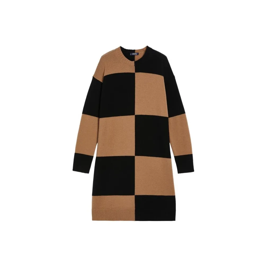 MaxMara Длинное платье с длинными рукавами женское цвет КАМЕЛ