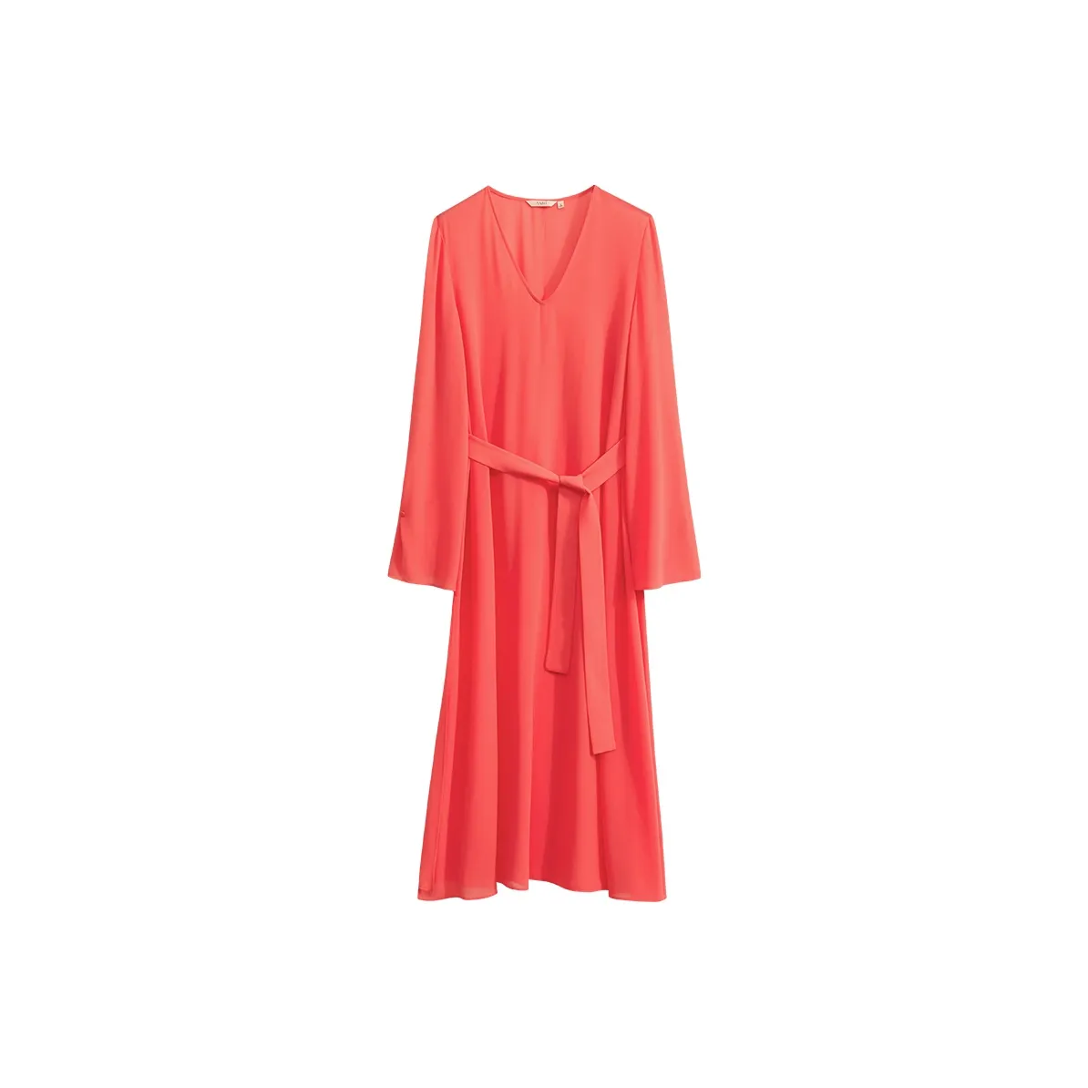 AMII Длинное платье с длинными рукавами женское арбузно-розовый красный