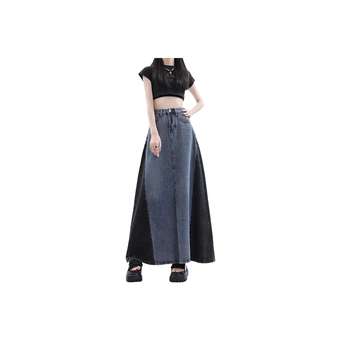 Spicy Gals Denim Long Skirt Women's