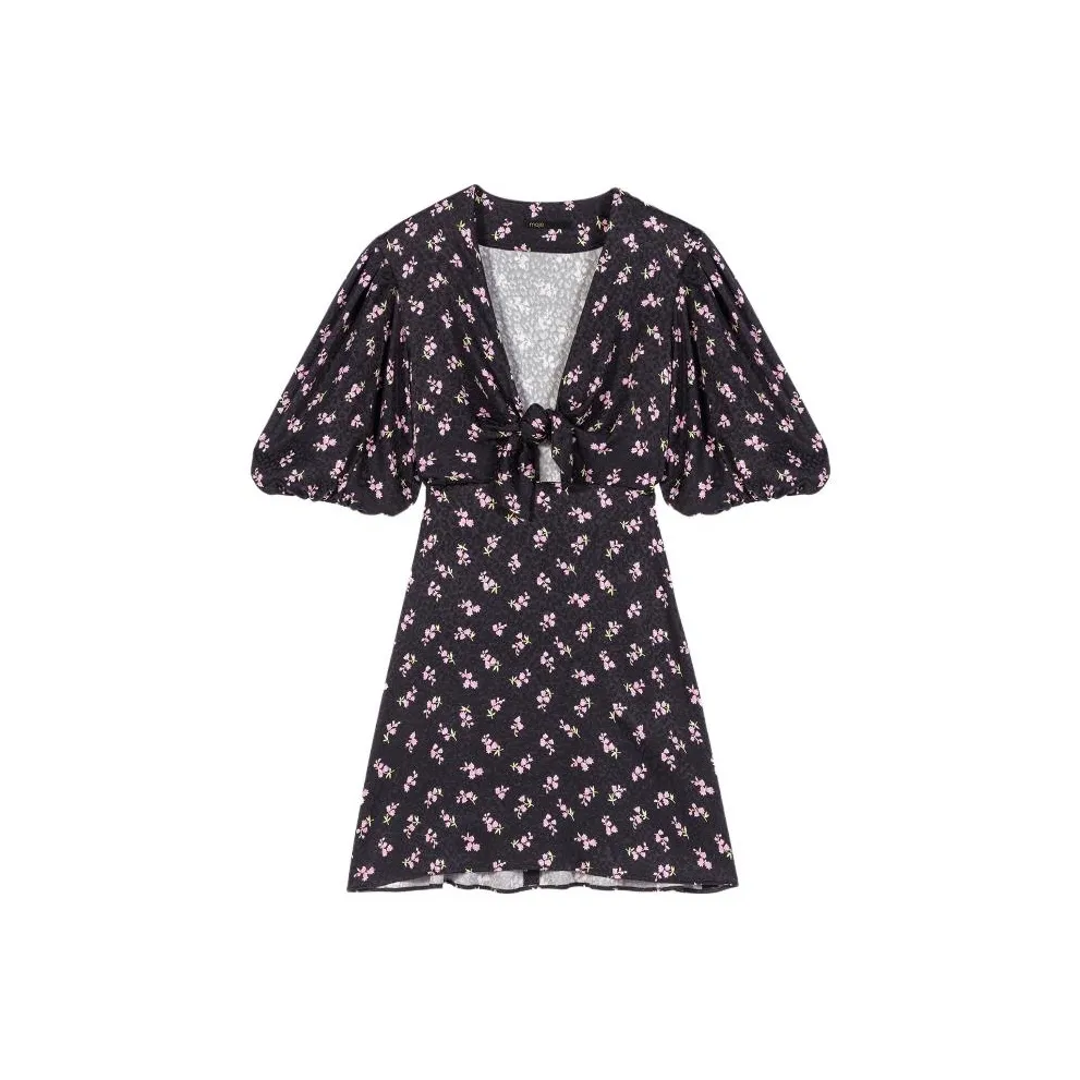Maje Short-Sleeved Dresses Women's Pink Print