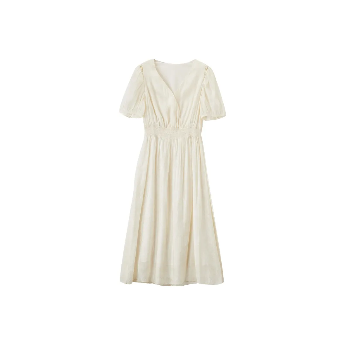 XIANGYING Short Sleeved Dress Women's Beige