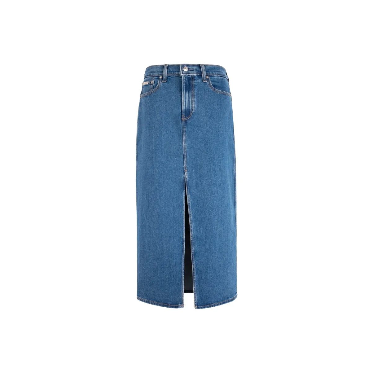 CALVIN KLEIN Деним Длинный Юбка Женская Джинсовый Синий