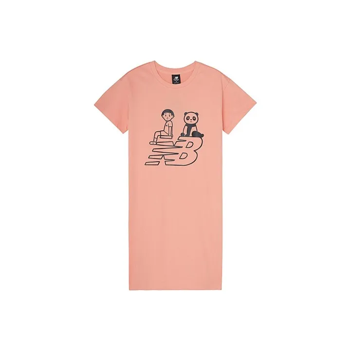 New Balance Short Sleeved Dresses Asian Version Women's Pink