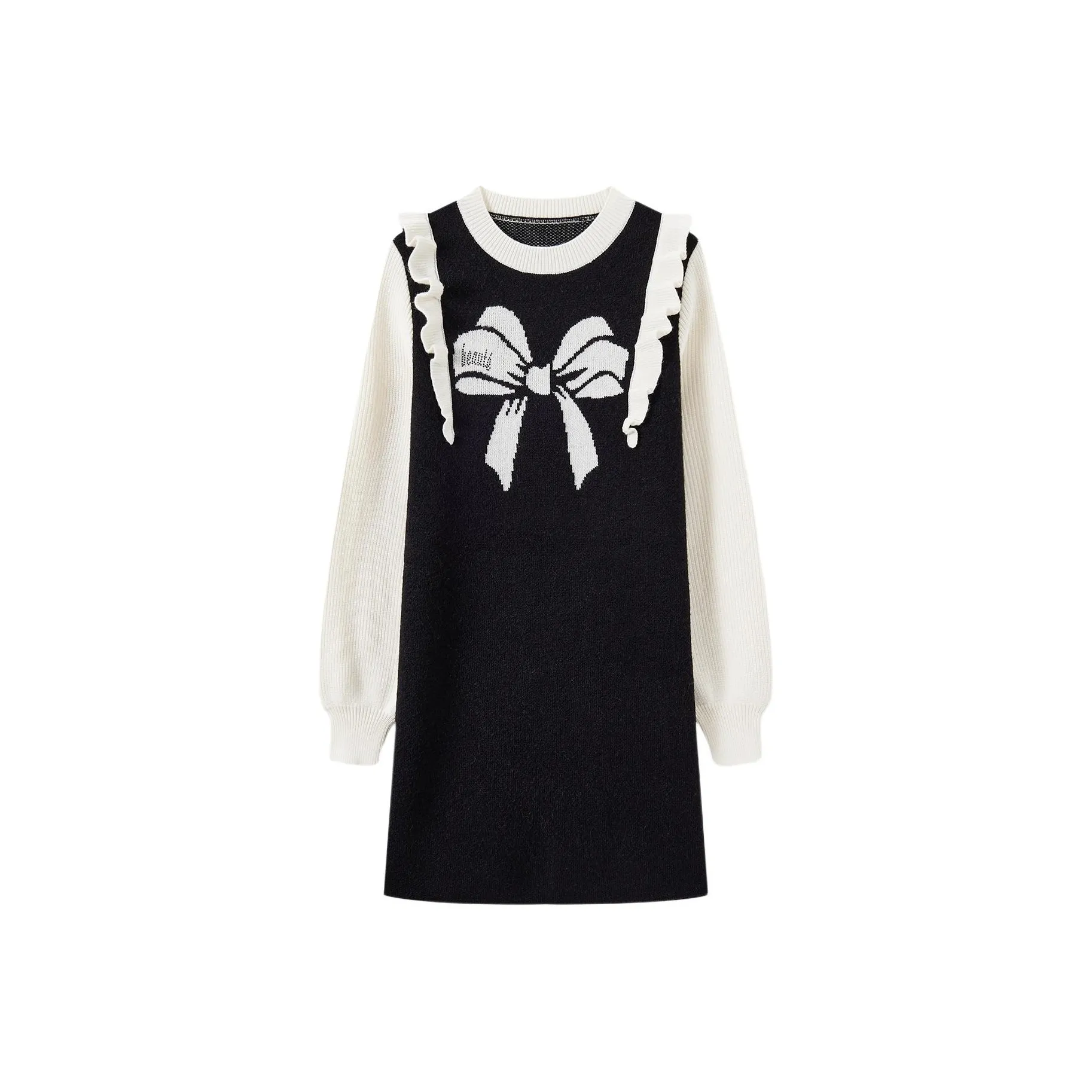 EICHITOO Длинное платье с длинными рукавами женское черная отделка