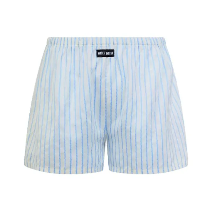 MIU MIU S23 Повседневные шорты Женские Светло-синие