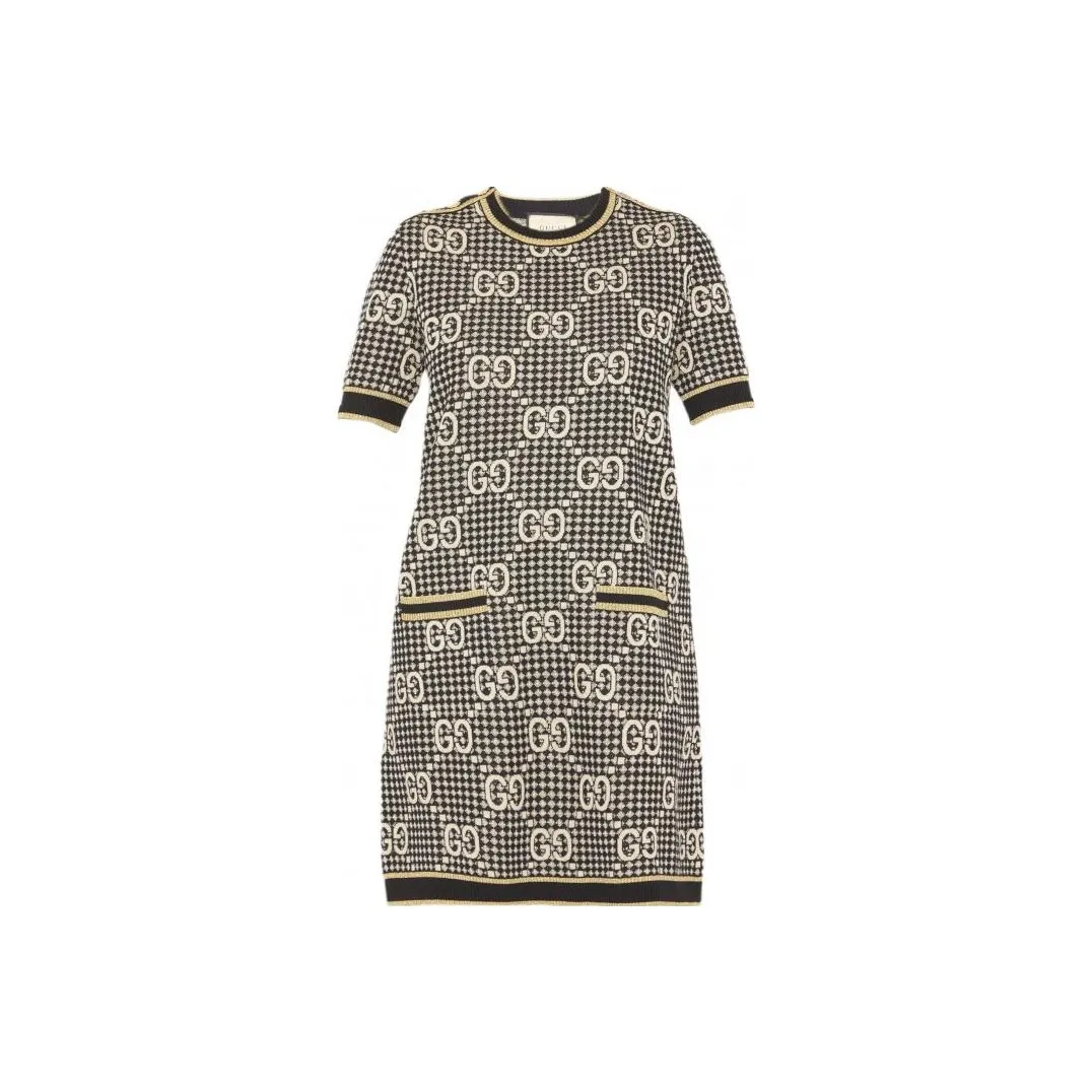 GUCCI Short Sleeved Dress Women's Multicolor