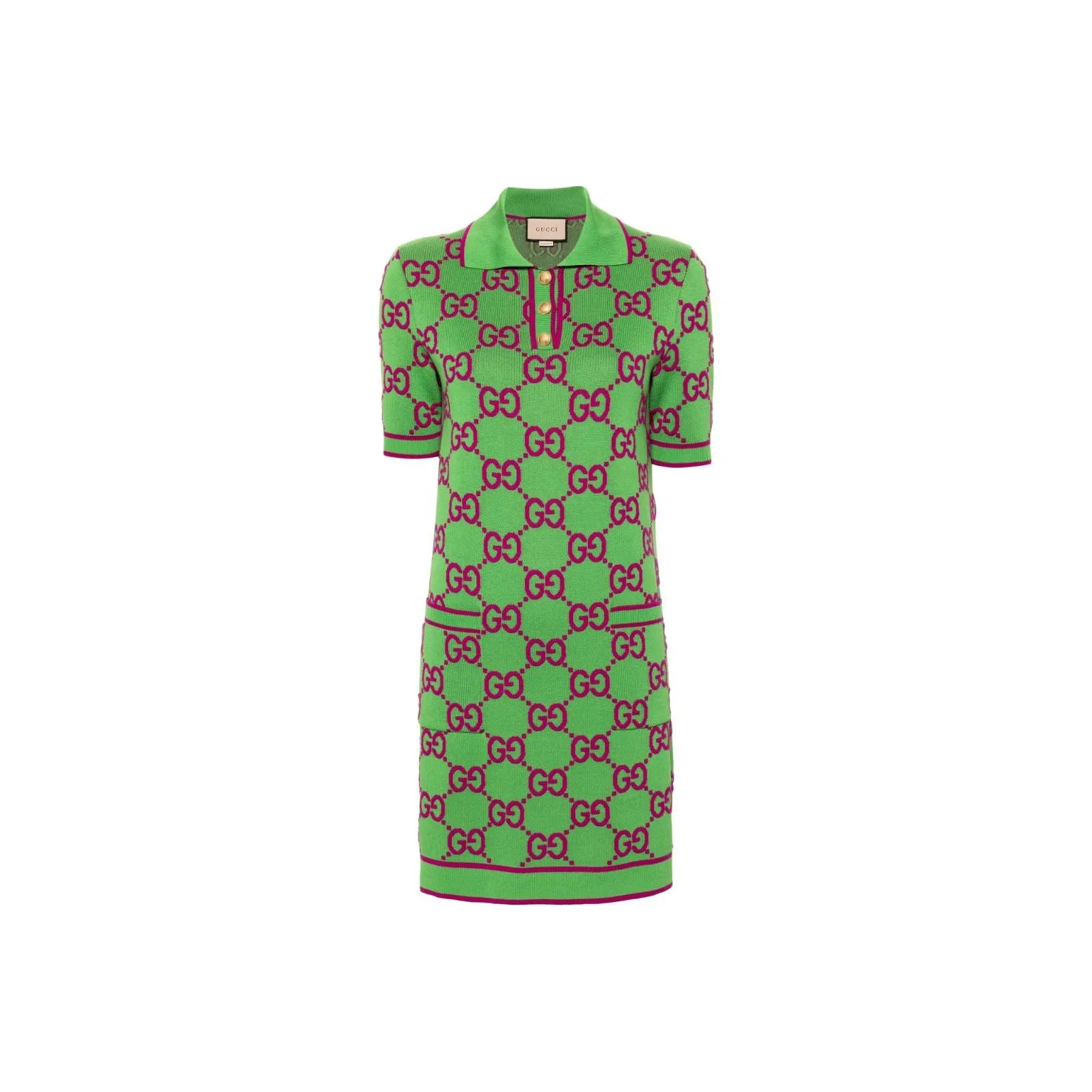 GUCCI Short Sleeved Dresses Women's Green