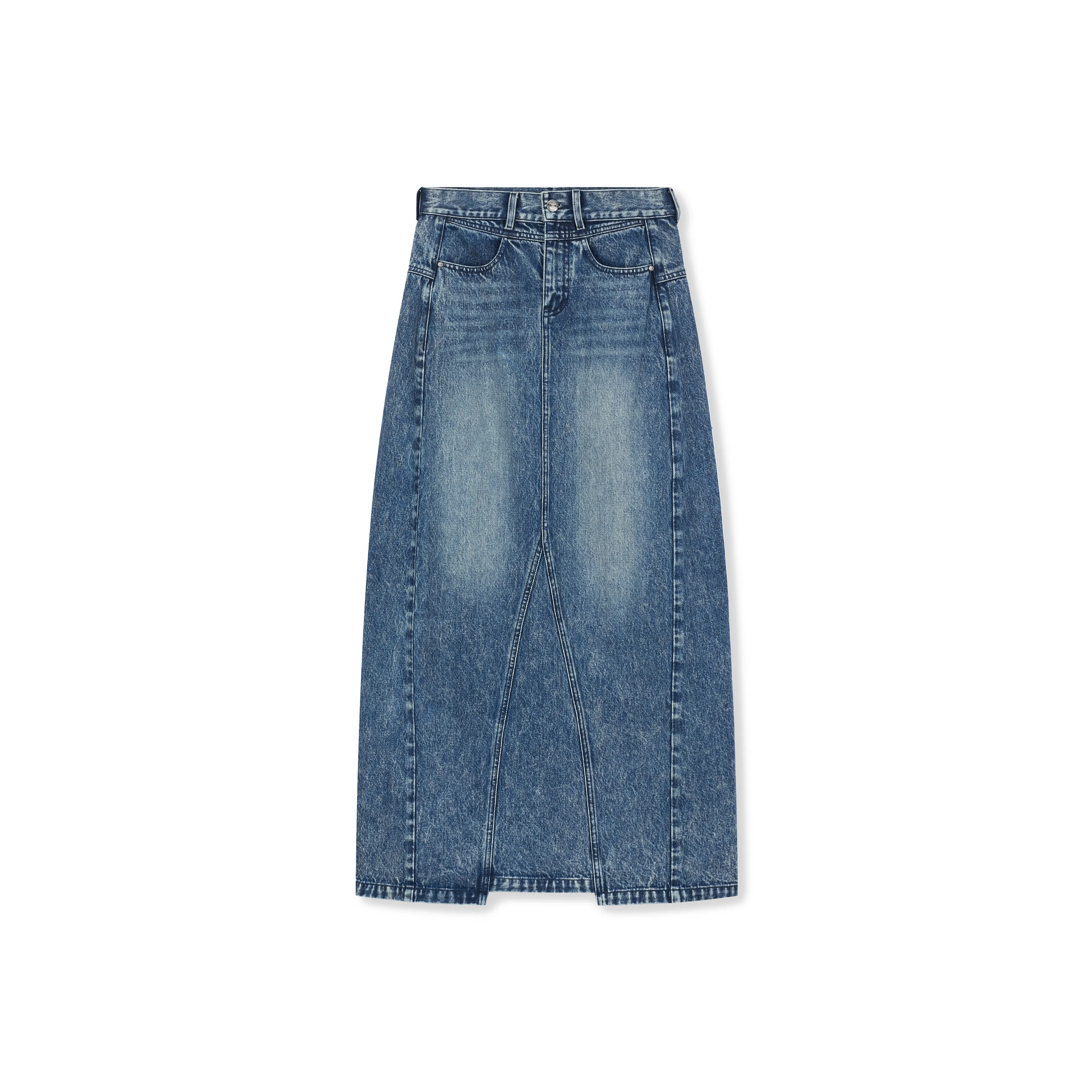THE SALVAGES FASHION CLUB Denim Long Skirt Women's Washed Blue