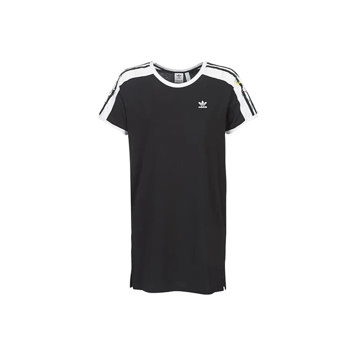 Adidas Originals Короткий рукав Платье Женское Черное