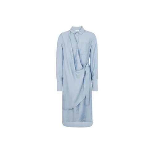 ACLER Blue Женские Длинные Рукава Платья