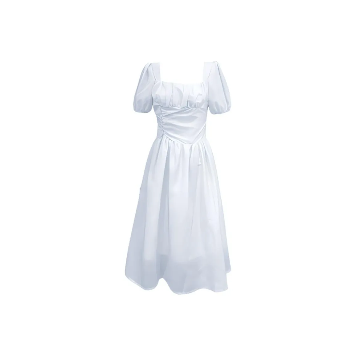 Mu Qingqing Short Sleeved Dress Women's Light Blue