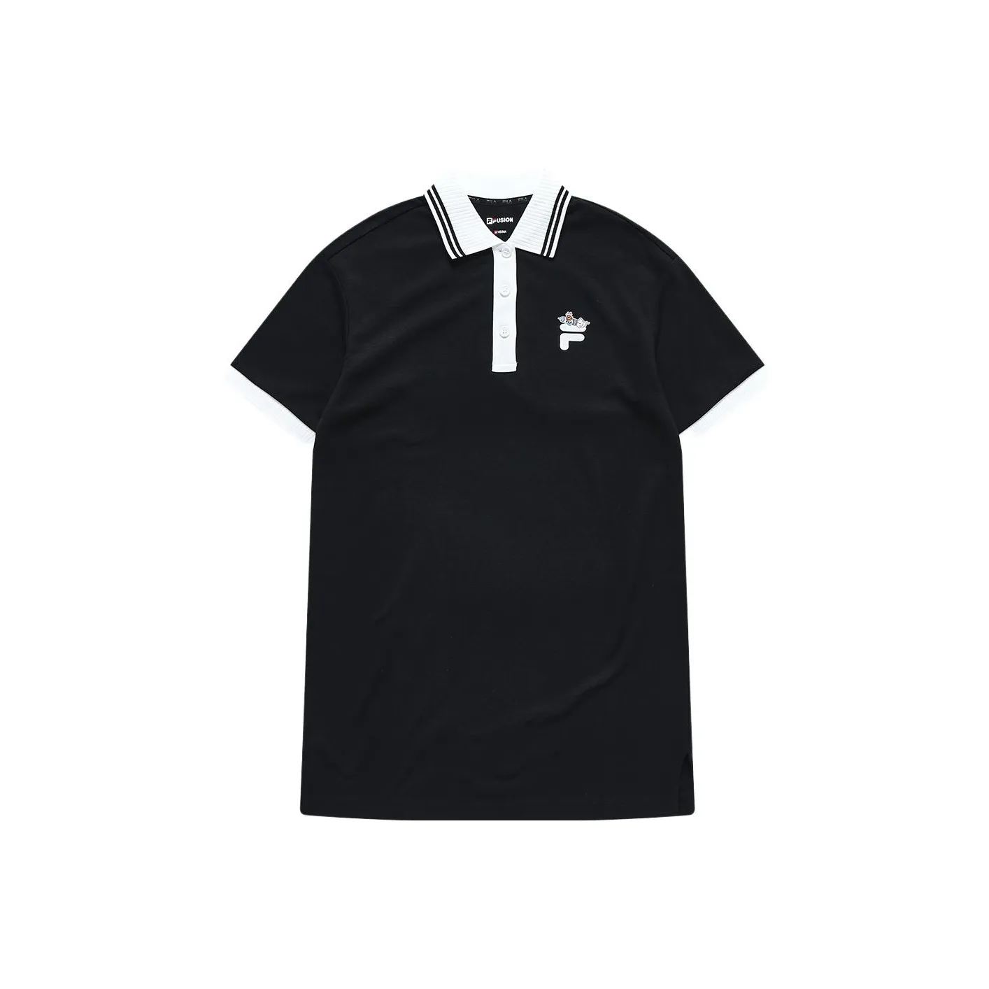 FILA FUSION POLO Короткий рукав Платье Женское Темно-черное