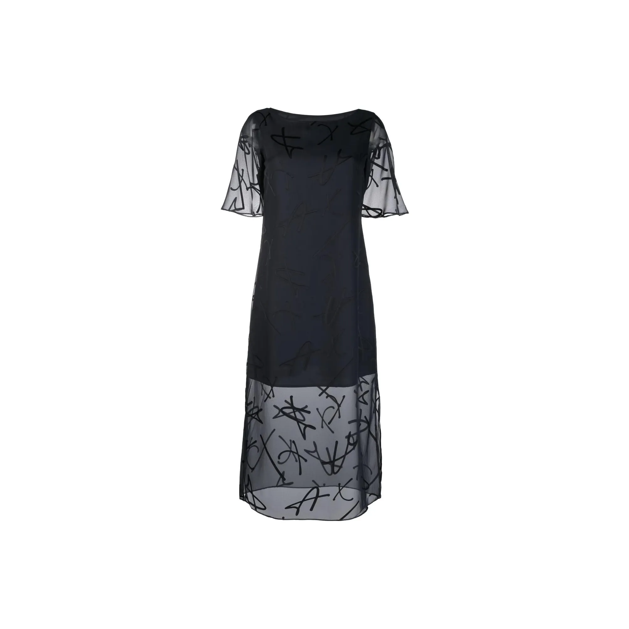 ARMANI EXCHANGE Sheer overlay Midi Dress