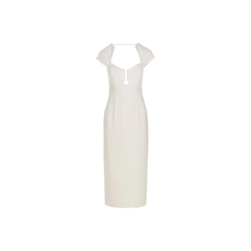 ROLAND MOURET Белое Женское Короткое Платье с Рукавами