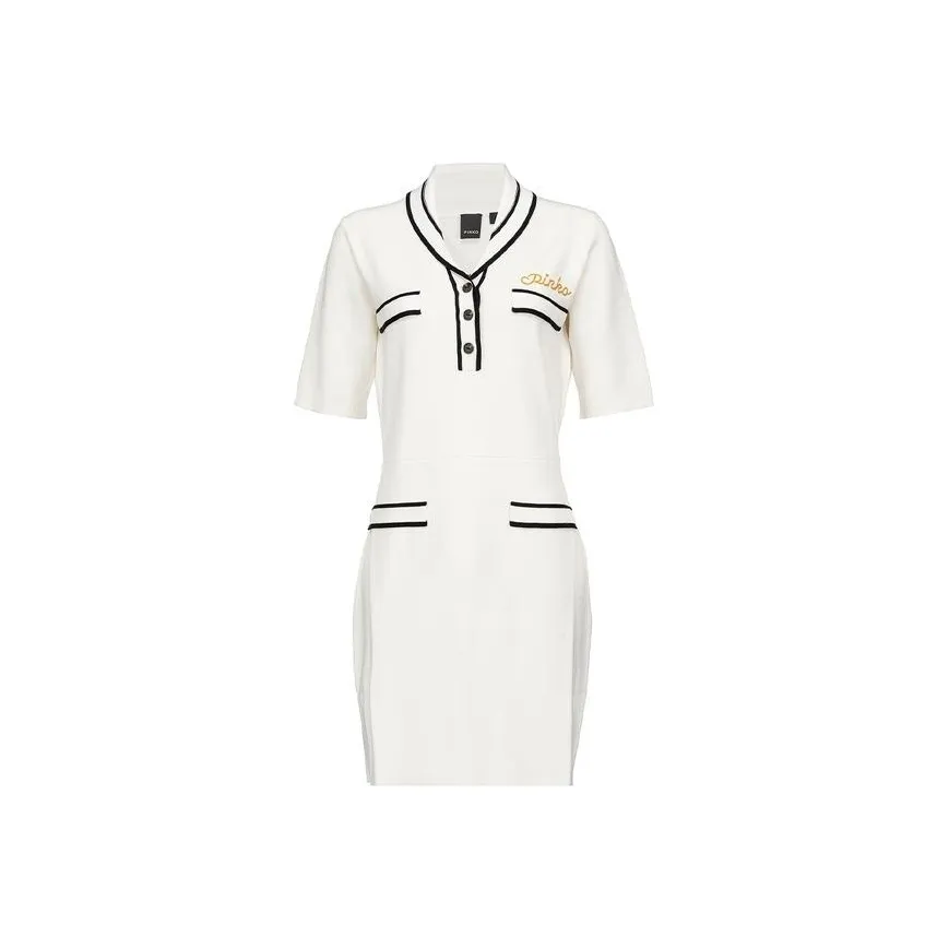 PINKO Белое Женское Короткое Платье с Рукавами