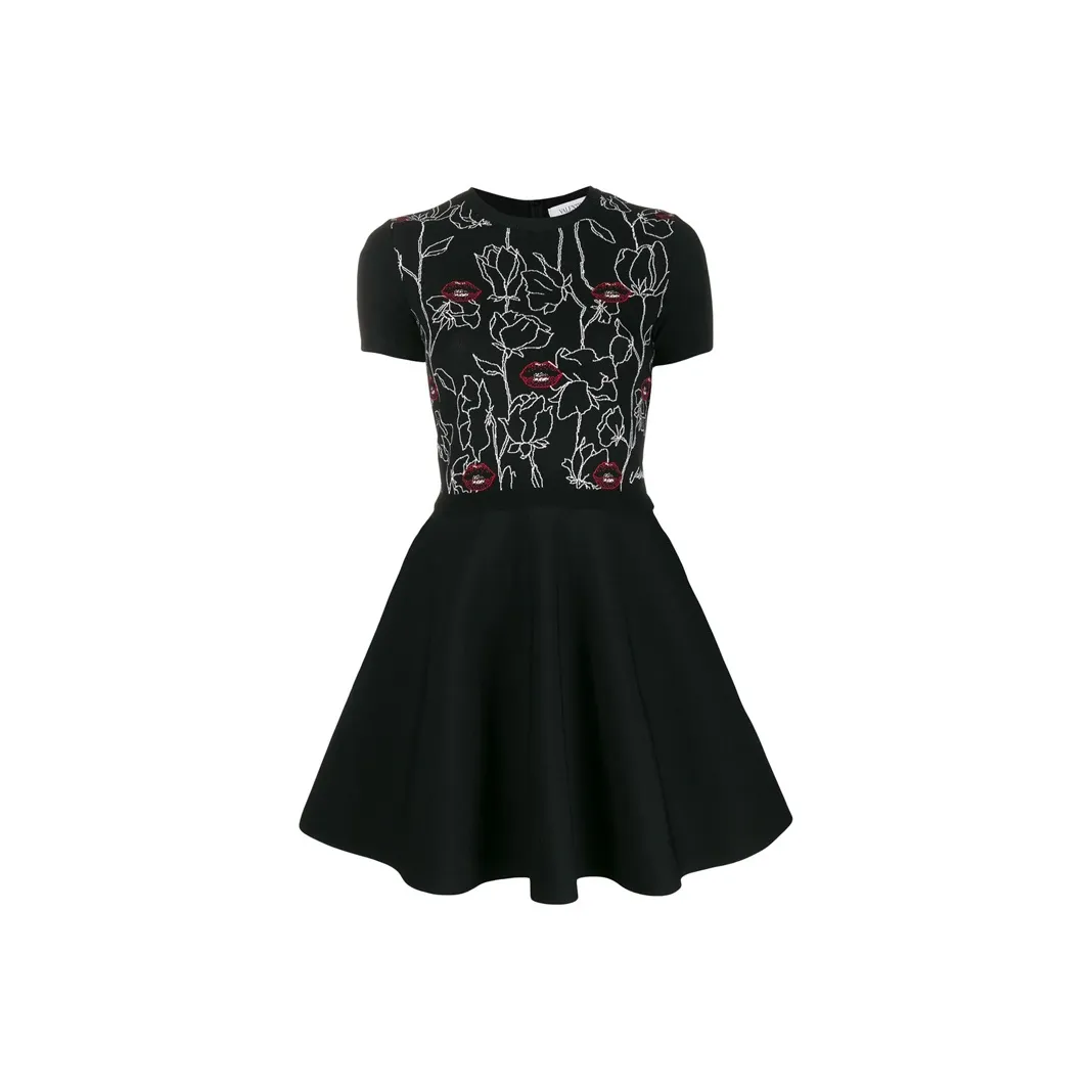 Valentino Short Sleeved Dresses Women's Black