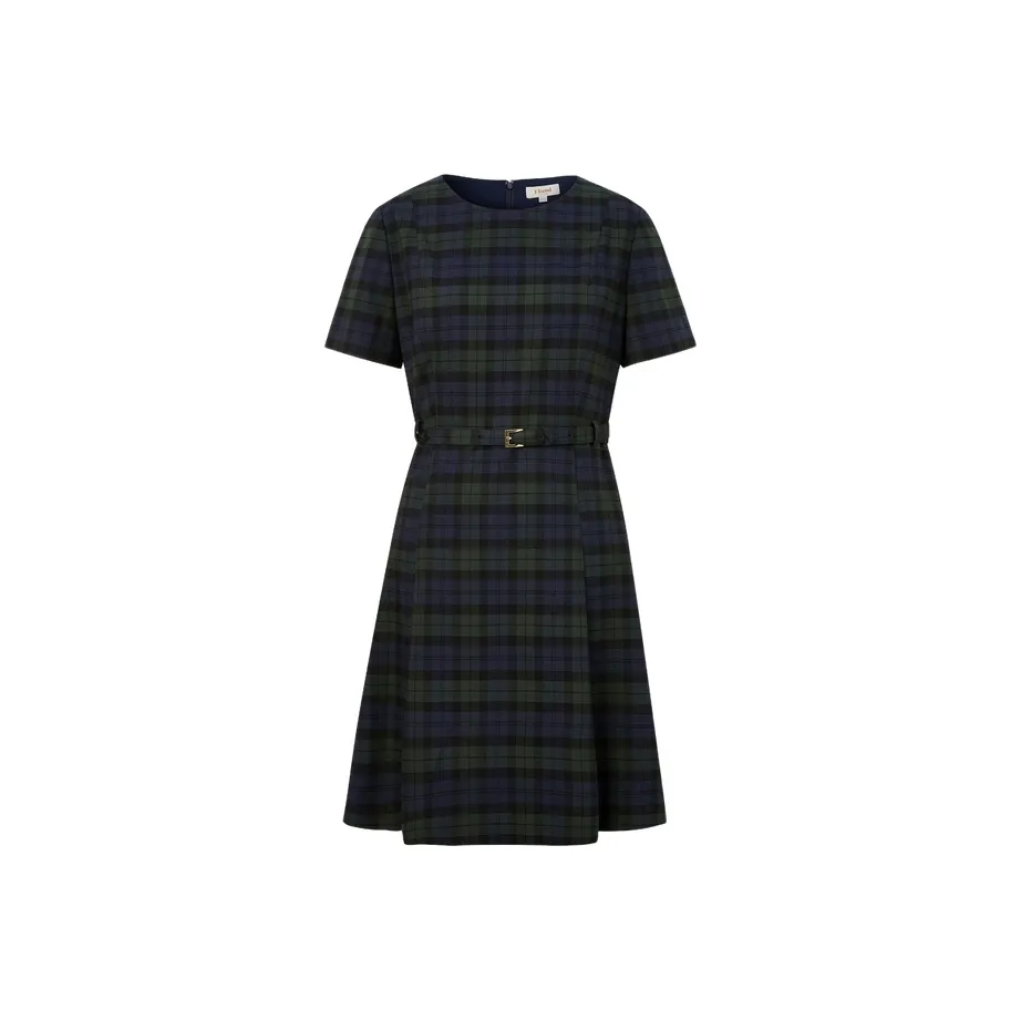 E.land Short Sleeved Dress Women's Hunter Green