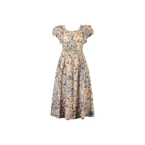 Ulla Johnson Многоцветные Женские Короткие Платья с Рукавами