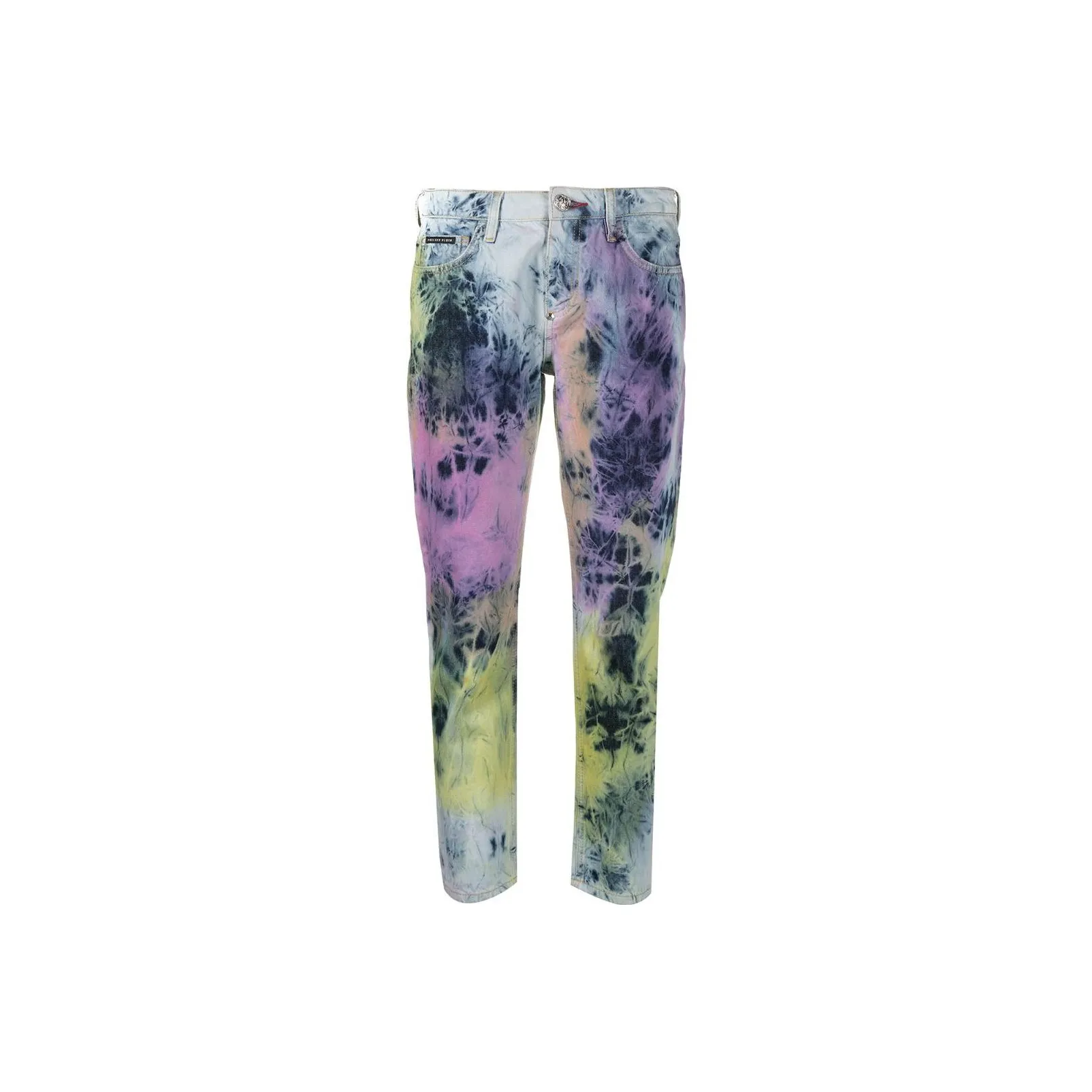 PHILIPP PLEIN Boyfriend Fit Bleached Tie dye Jeans