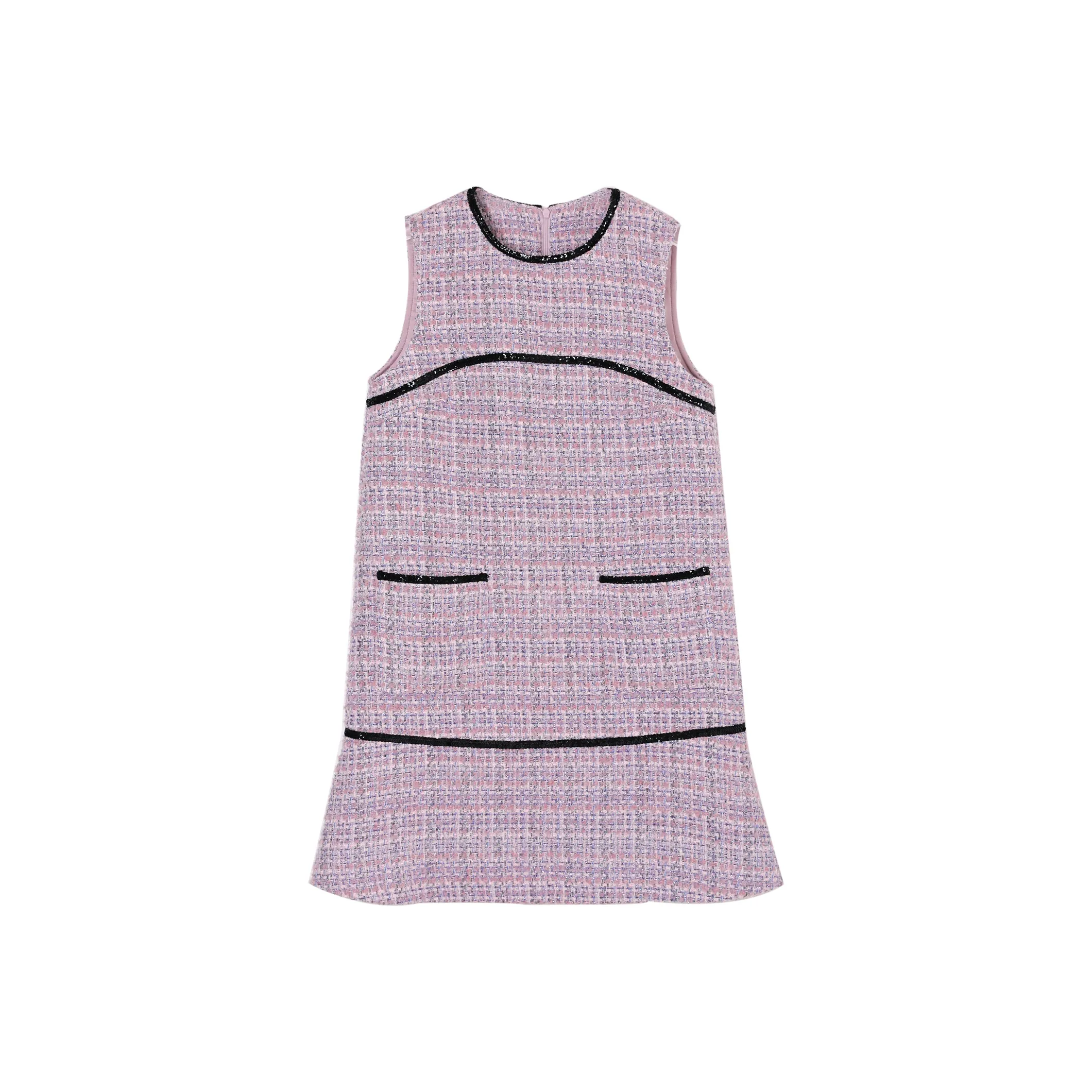 Fstudio Корейский стиль Премиум LOOK Маленький A Линия Без рукавов Вдохновленный CHANEL Майка Без рукавов Платье Женские