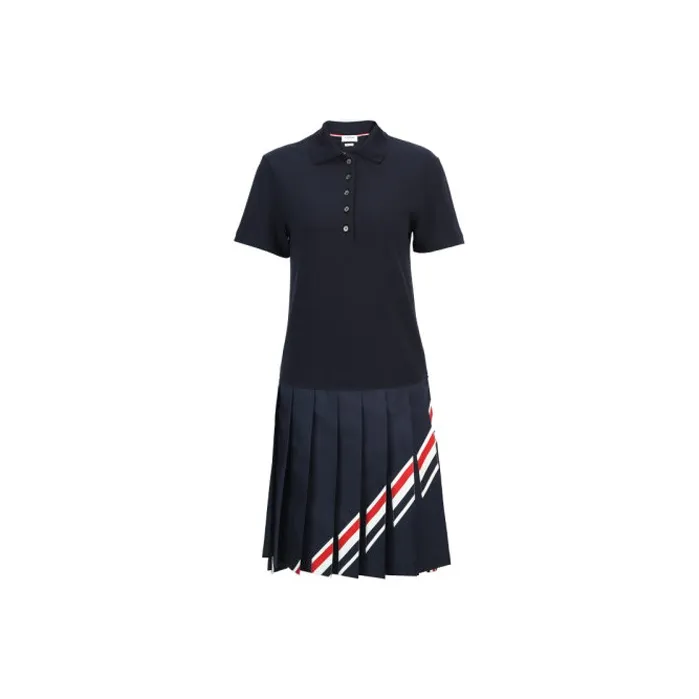 THOM BROWNE· Short Sleeved Dress Women's Black