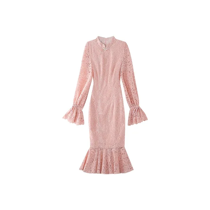 JINYE ORIENTAL Платье с хвостом румяно-розовый