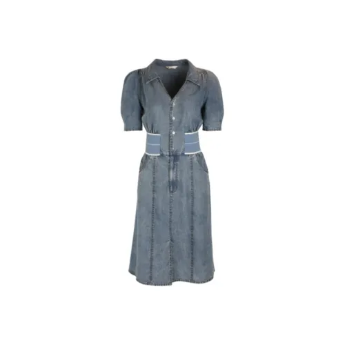 JORYAweekend Blue Женские Короткие Платья с Рукавами